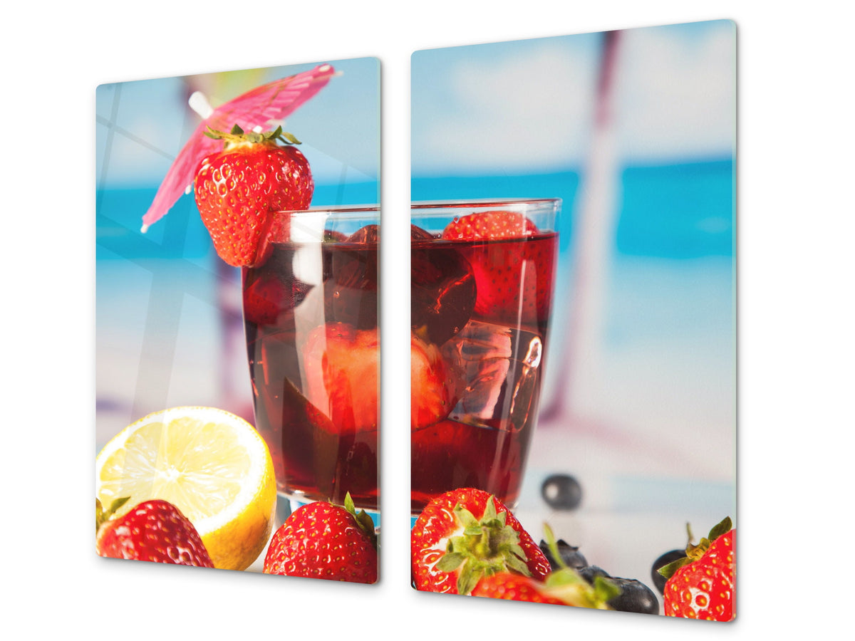 Couvre-plaques de cuisson en VERRE trempé; D07 Fruits et Légumes  Boire 3