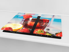 Couvre-plaques de cuisson en VERRE trempé; D07 Fruits et Légumes  Boire 3