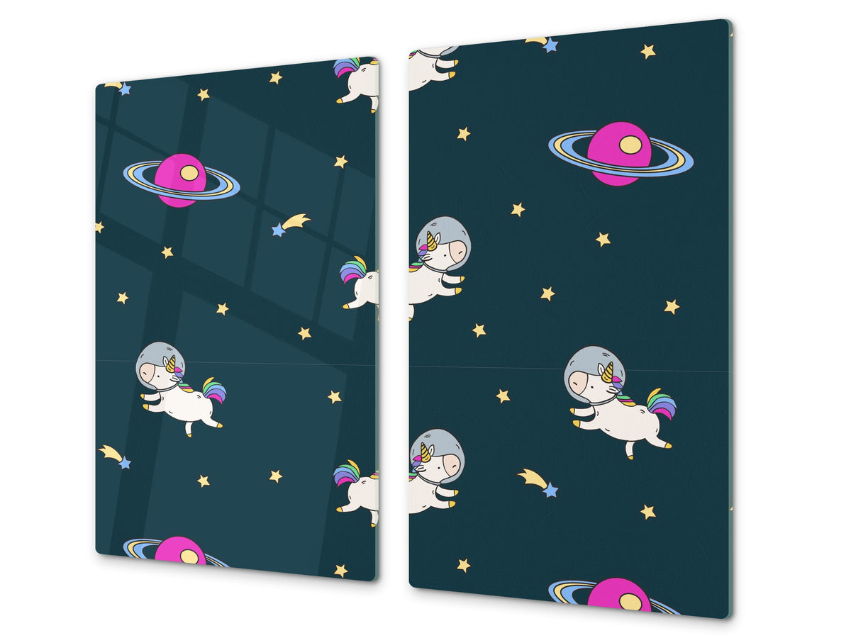 Tempered GLASS Cutting Board – Worktop saver  D15 Drawings Series: Cosmos 2