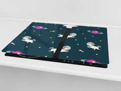 Tempered GLASS Cutting Board – Worktop saver  D15 Drawings Series: Cosmos 2