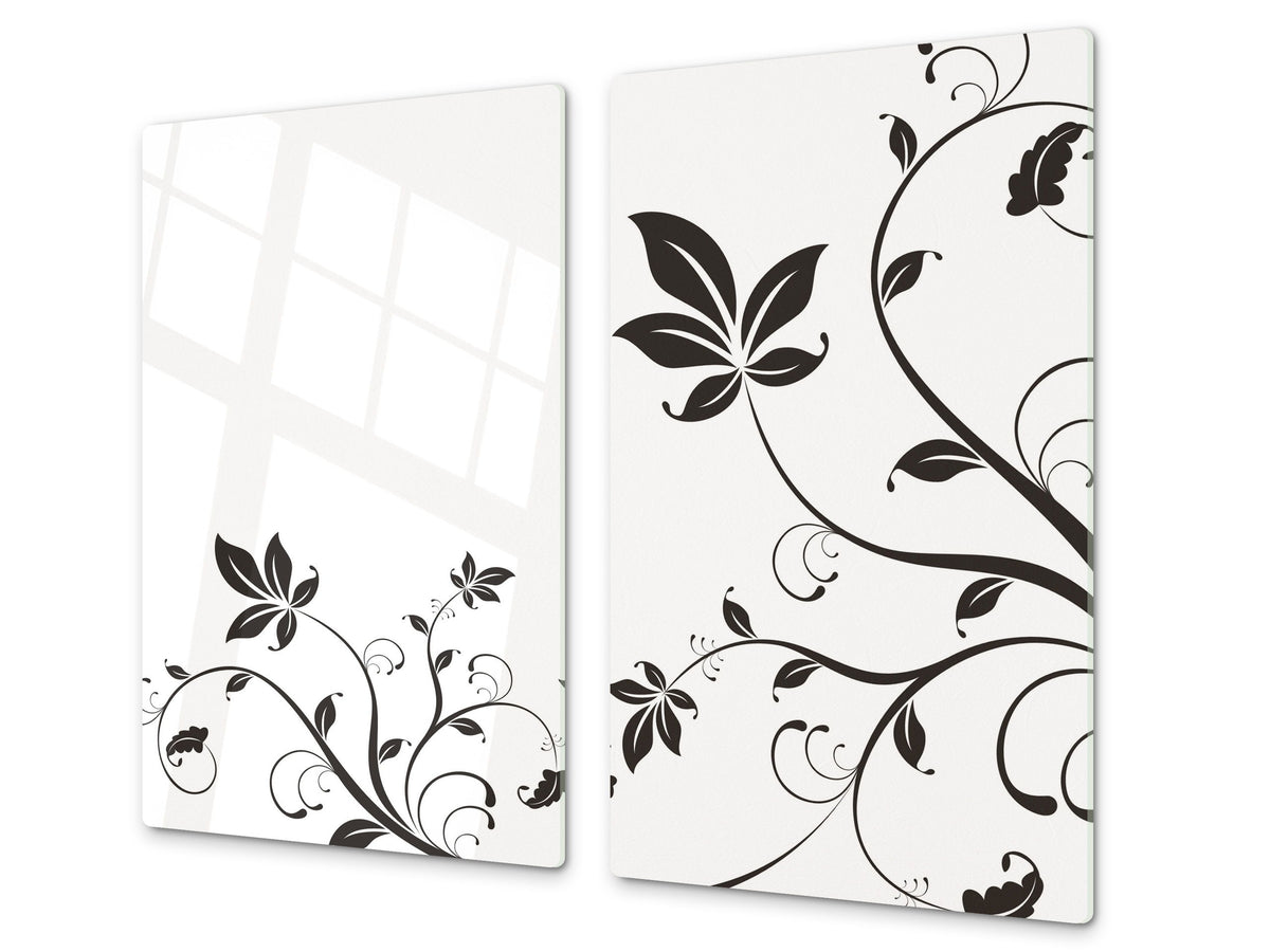Glass Cutting Board and Worktop Saver D06 Flowers Series: Flower 5