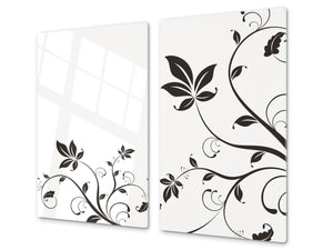 Glass Cutting Board and Worktop Saver D06 Flowers Series: Flower 5