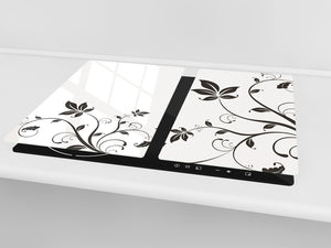 Glass Cutting Board and Worktop Saver D06 Flowers Series: Flower 5