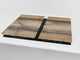 Planche à découper en verre trempé et couvre-cuisinière; D10B Série Textures: Bois 8