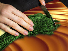 Tempered GLASS Cutting Board – Worktop saver and Pastry Board – Glass Kitchen Board; MEASURES: SINGLE: 60 x 52 cm (23,62” x 20,47”); DOUBLE: 30 x 52 cm (11,81” x 20,47”); D28 Golden Waves Series: Liquid gold 2