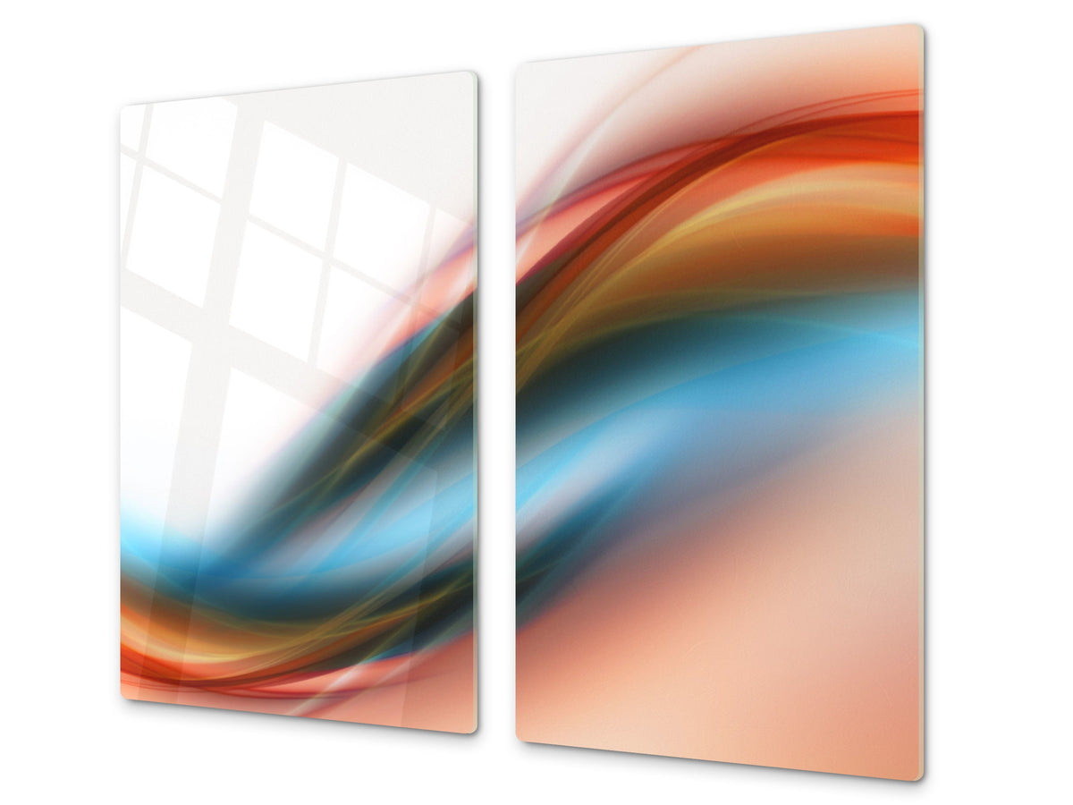 Tempered GLASS Cutting Board D01 Abstract Series: Spectral