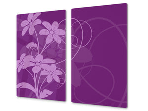 Glass Cutting Board and Worktop Saver D06 Flowers Series: Flower 2