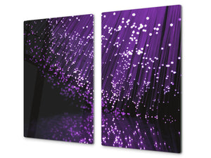 Tabla de cortar decorativa de cristal templado y cubre vitro; D09 Serie diversos: Mini leds de púrpura