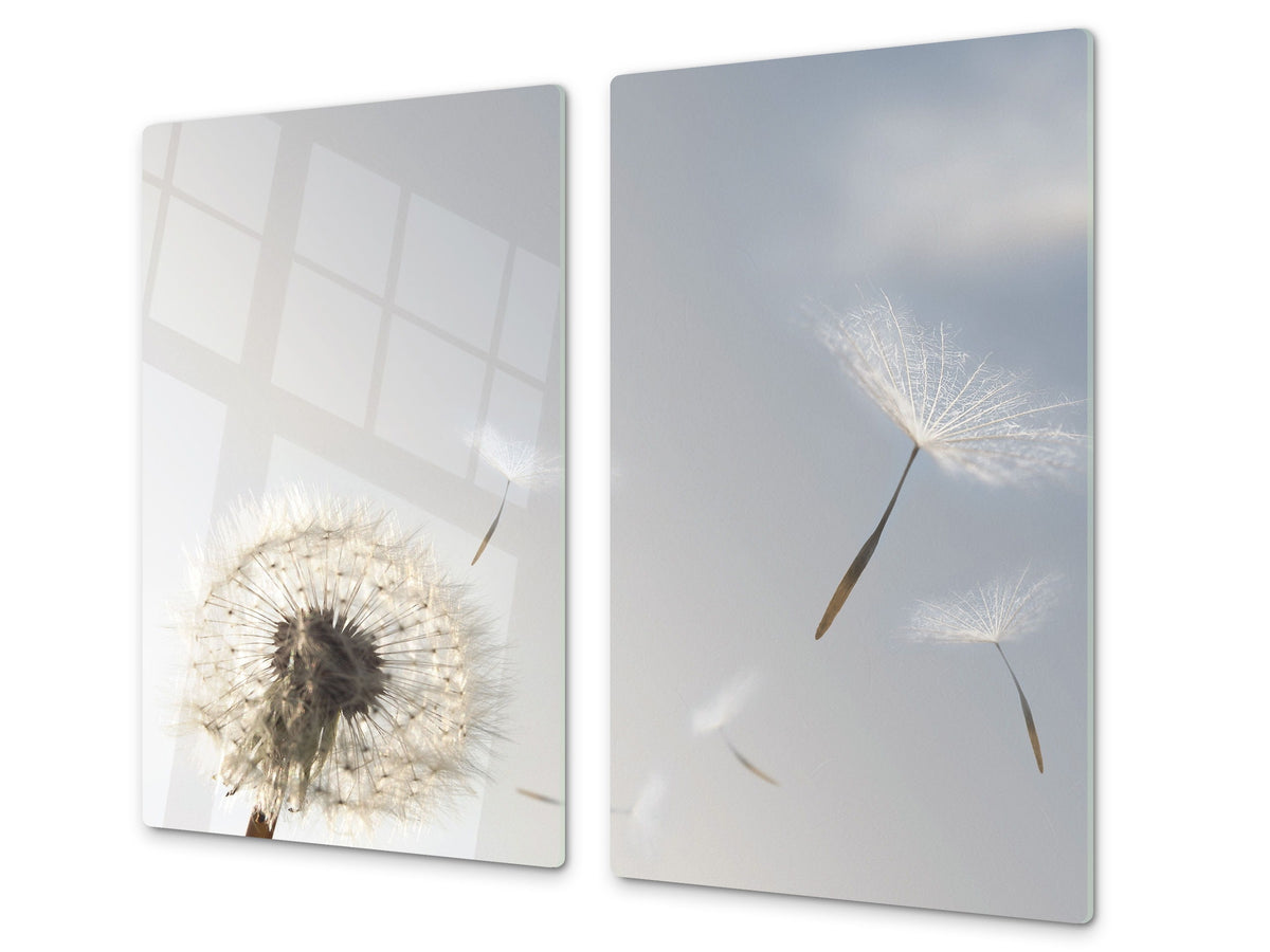Glass Cutting Board and Worktop Saver D06 Flowers Series: Dandelion 1