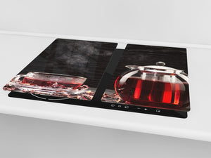 Planche à découper en verre - Couvre-plaques de cuisson; D04 Série Boissons Thé 2