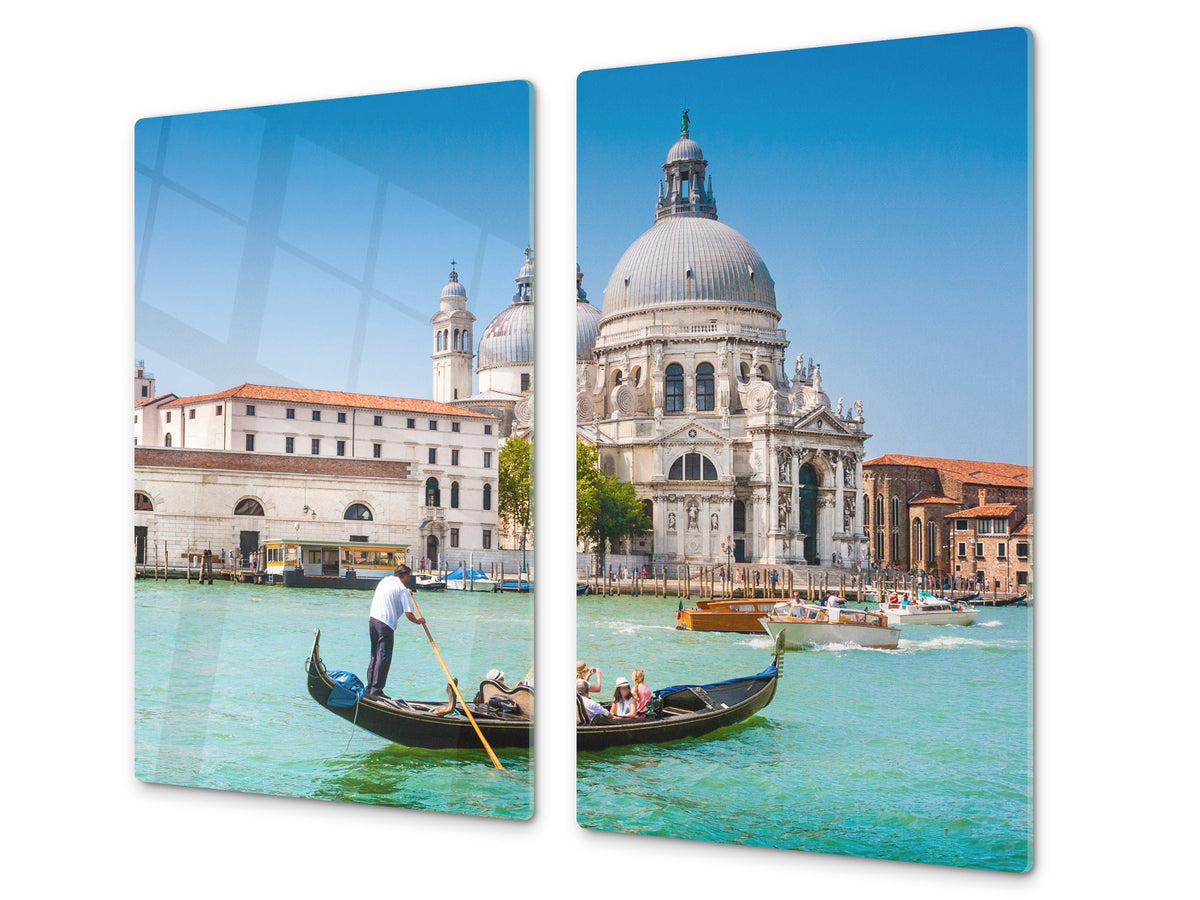 ORIGINALE tagliere in VETRO temperato – Copri-piano cottura a induzione;  D11 Serie Città: Città