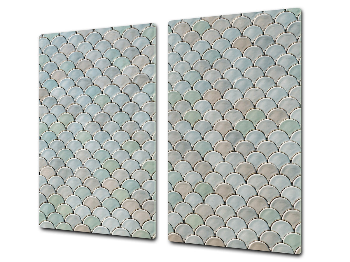 TEMPERED GLASS CHOPPING BOARD – Glass Cutting Board and Worktop Saver Textures and tiles 2 Series: Abstract fish scales