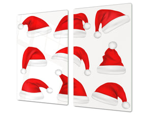 Cubre vitro resistente a golpes y arañazos ; Serie Navidad D20  Sombreros de Santa