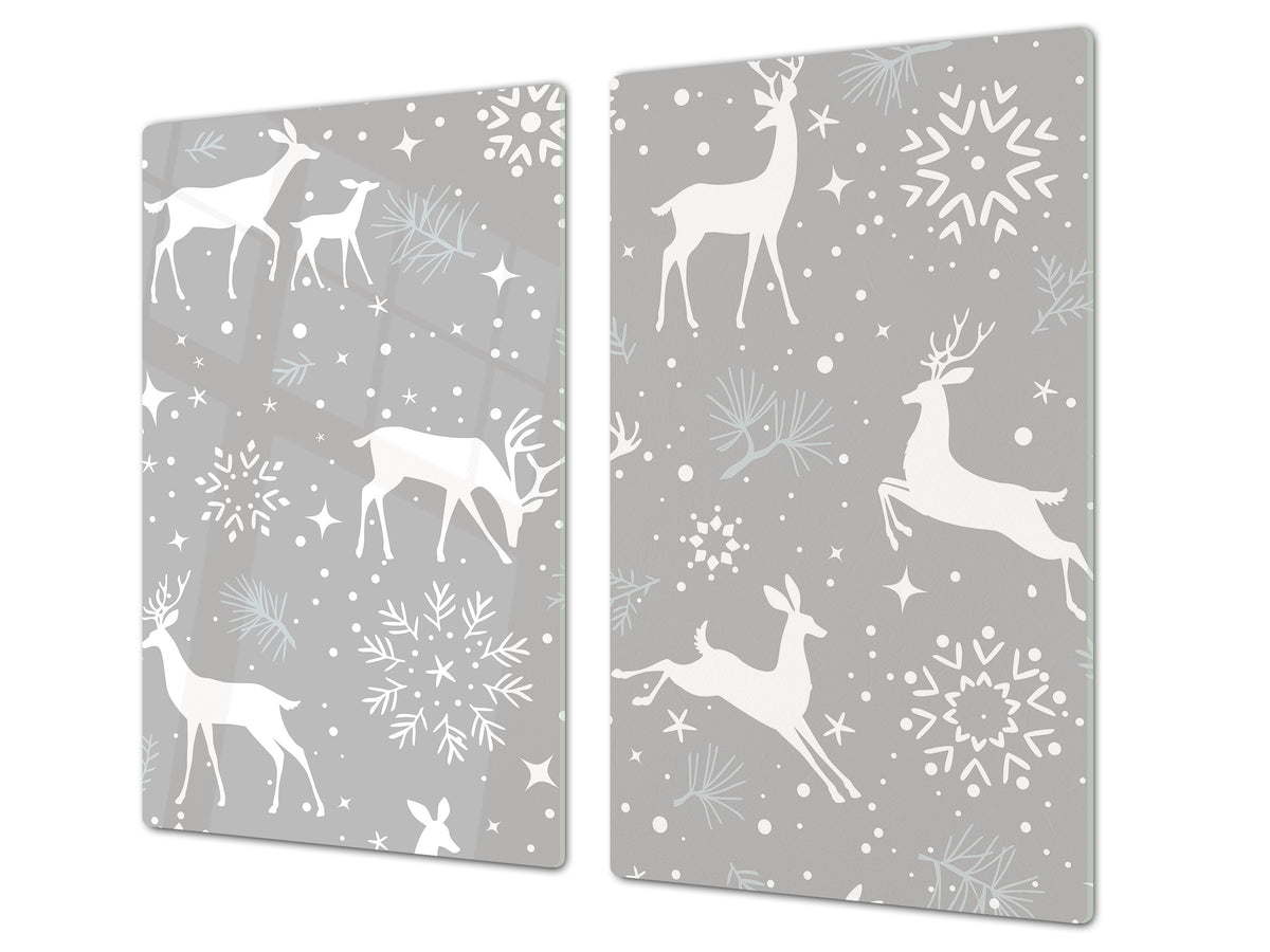 CUTTING BOARD and Cooktop Cover ;D20 Christmas Series: Christmas reindeer