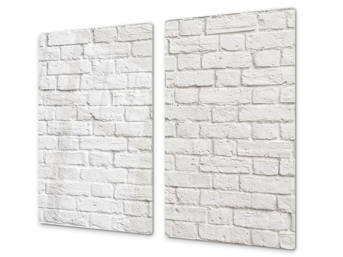 Tempered GLASS Kitchen Board – Impact & Scratch Resistant D10B Textures Series B: Brick Wall 21