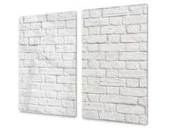 Tempered GLASS Kitchen Board – Impact & Scratch Resistant D10B Textures Series B: Brick Wall 21