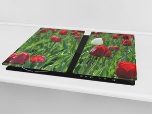 Glass Cutting Board and Worktop Saver D06 Flowers Series: Tulips 3