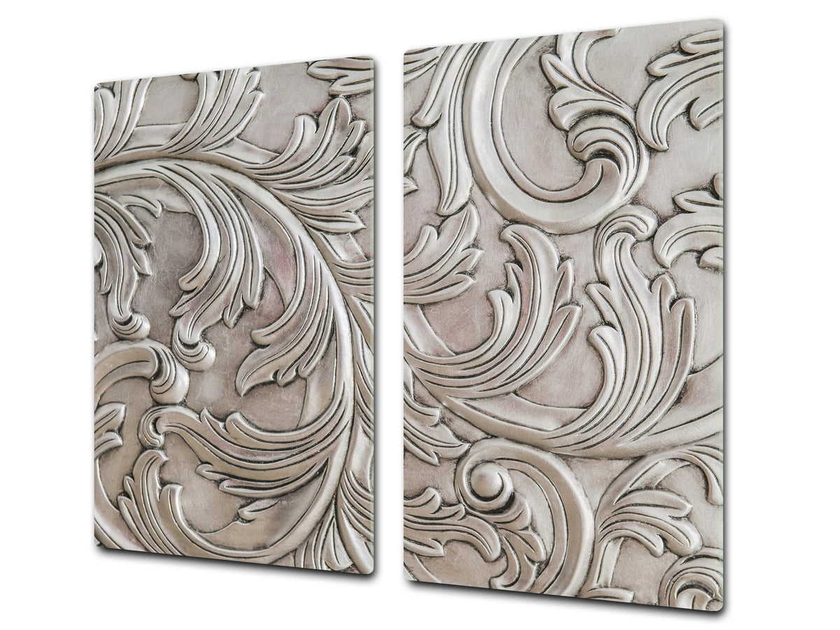 TEMPERED GLASS CHOPPING BOARD – Glass Cutting Board and Worktop Saver – Worktop protector; MEASURES: SINGLE: 60 x 52 cm (23,62” x 20,47”); DOUBLE: 30 x 52 cm (11,81” x 20,47”); D30 Decorative Surfaces Series: Luxury handcraft