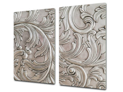 TEMPERED GLASS CHOPPING BOARD – Glass Cutting Board and Worktop Saver – Worktop protector; MEASURES: SINGLE: 60 x 52 cm (23,62” x 20,47”); DOUBLE: 30 x 52 cm (11,81” x 20,47”); D30 Decorative Surfaces Series: Luxury handcraft
