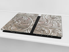 TEMPERED GLASS CHOPPING BOARD – Glass Cutting Board and Worktop Saver – Worktop protector; MEASURES: SINGLE: 60 x 52 cm (23,62” x 20,47”); DOUBLE: 30 x 52 cm (11,81” x 20,47”); D30 Decorative Surfaces Series: Luxury handcraft