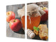 Tabla de cocina de vidrio templado - Tabla de corte de cristal resistente D07 Frutas y verduras: Miel