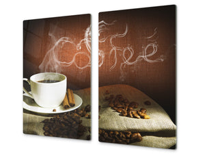 Tagliere in VETRO temperato – Proteggi-piano di lavoro e spianatoia; D05 Serie Caffè Caffè 128
