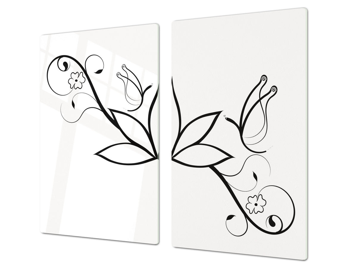 Glass Kitchen Board 60D20: Delicate Pattern