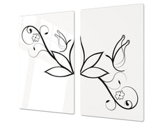 Glass Kitchen Board 60D20: Delicate Pattern