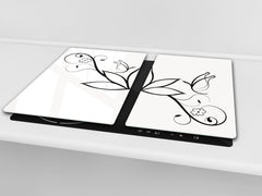 Glass Kitchen Board 60D20: Delicate Pattern