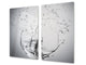 Küchenbrett aus Hartglas und Induktionskochplattenabdeckung; D02 Water Series: Drops of water 1