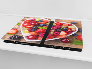Tabla de cocina de vidrio templado - Tabla de corte de cristal resistente D07 Frutas y verduras: Frutas 33