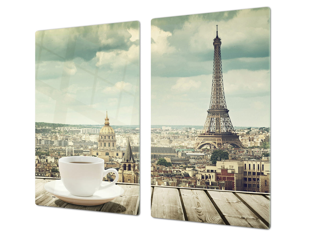 Glass Cutting Board and Worktop Saver 60D12: Coffee in Paris