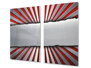 Tabla de cortar decorativa de cristal templado y cubre vitro; D09 Serie diversos: Vértigo abstracto