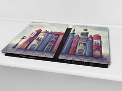 Glass Pastry Board 60D18: Houses from books