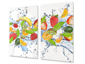 Tabla de cocina de vidrio templado - Tabla de corte de cristal resistente D07 Frutas y verduras: Frutas 37