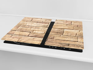 Tablero de cocina de VIDRIO templado – Resistente a golpes y arañazos  - D10A Serie Texturas A: Piedra 11