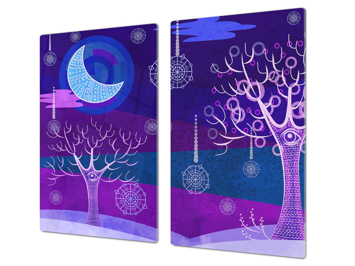 Glass Cutting Board 60D15: African Tree