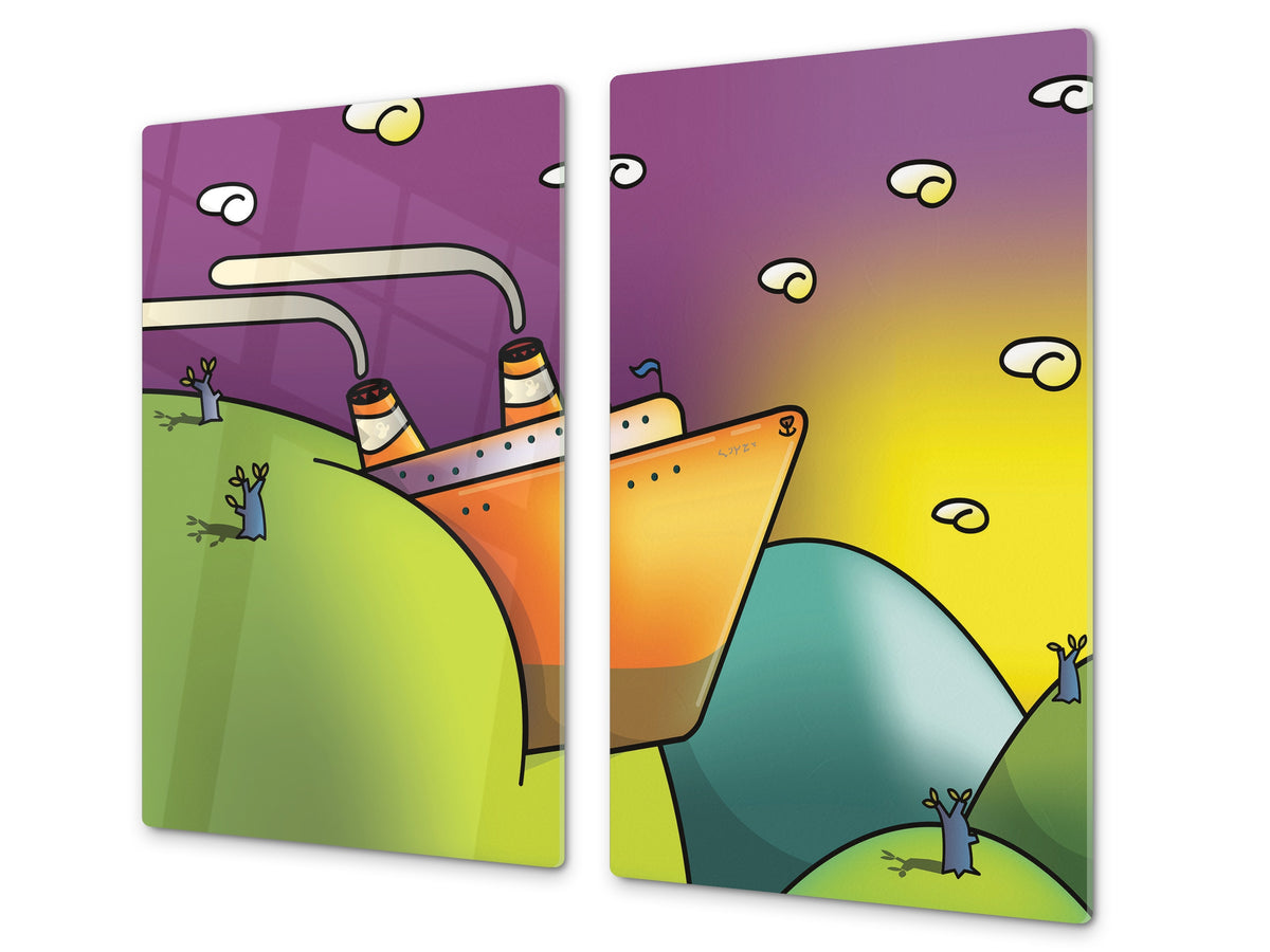 Tempered GLASS Kitchen Board D16 Blurby World: Berth