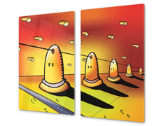 Tempered GLASS Kitchen Board D16 Blurby World: Line