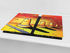 Tempered GLASS Kitchen Board D16 Blurby World: Line