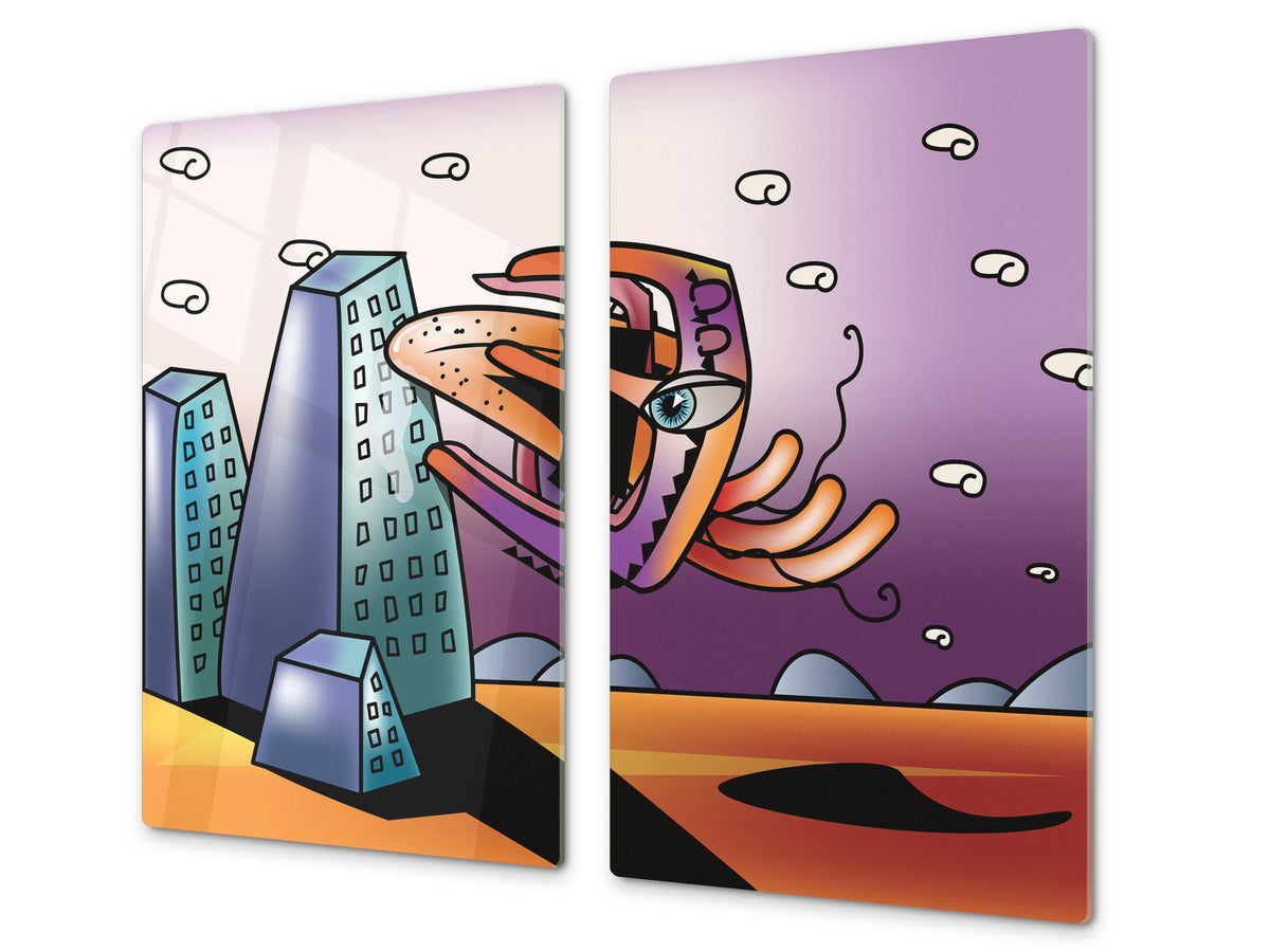 Tempered GLASS Kitchen Board D16 Blurby World: Salty