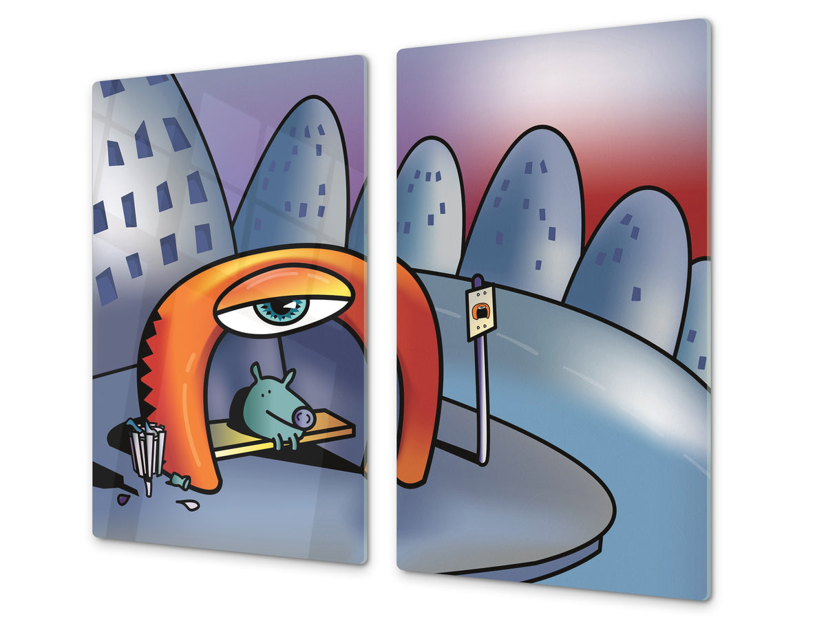 Tempered GLASS Kitchen Board D16 Blurby World: Stop