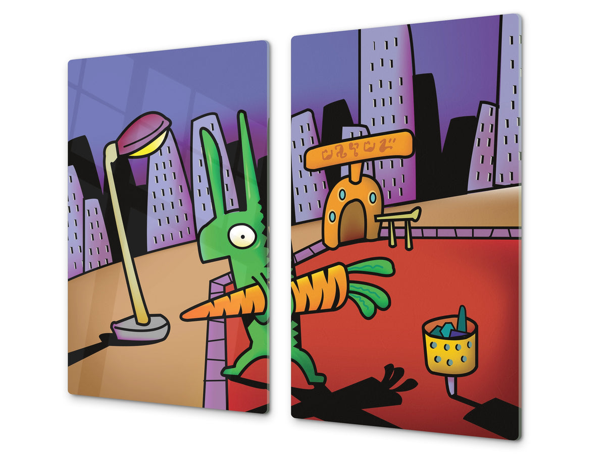 Tempered GLASS Kitchen Board D16 Blurby World: Workrab