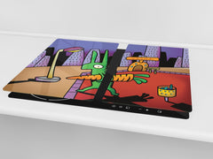 Tempered GLASS Kitchen Board D16 Blurby World: Workrab