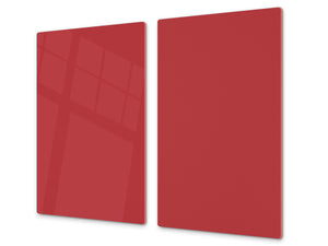 Planche à découper en verre trempé – Couvre-cuisinière; D18 Série de couleurs: Rouge Foncé
