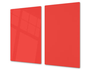 Planche à découper en verre trempé – Couvre-cuisinière; D18 Série de couleurs: Rouge Clair