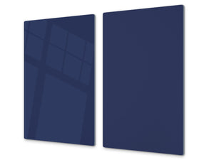 Planche à découper en verre trempé – Couvre-cuisinière; D18 Série de couleurs: Bleu Acier