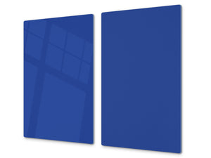 Planche à découper en verre trempé – Couvre-cuisinière; D18 Série de couleurs: Bleu Impérial