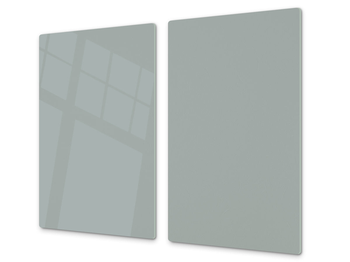 Planche à découper en verre trempé – Couvre-cuisinière; D18 Série de couleurs: Gris Moyen