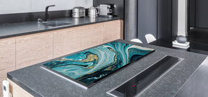 HUGE TEMPERED GLASS COOKTOP COVER – Glass Cutting Board and Worktop Saver DD33 Colourful abstractions Series: New ocean briefing
